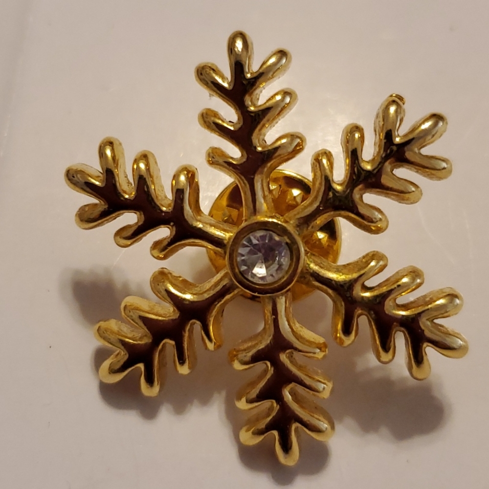 LC Pin,Snowflake design,lightweight, Bright Gold